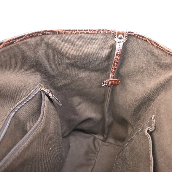 CELINE Logo Macadam Shoulder Tote Bag Suede Embossed Leather Purple SHW 34KB278 - Picture 12 of 15